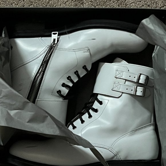 All Saints White Leather Boot Sz. 10 - Picture 4 of 6